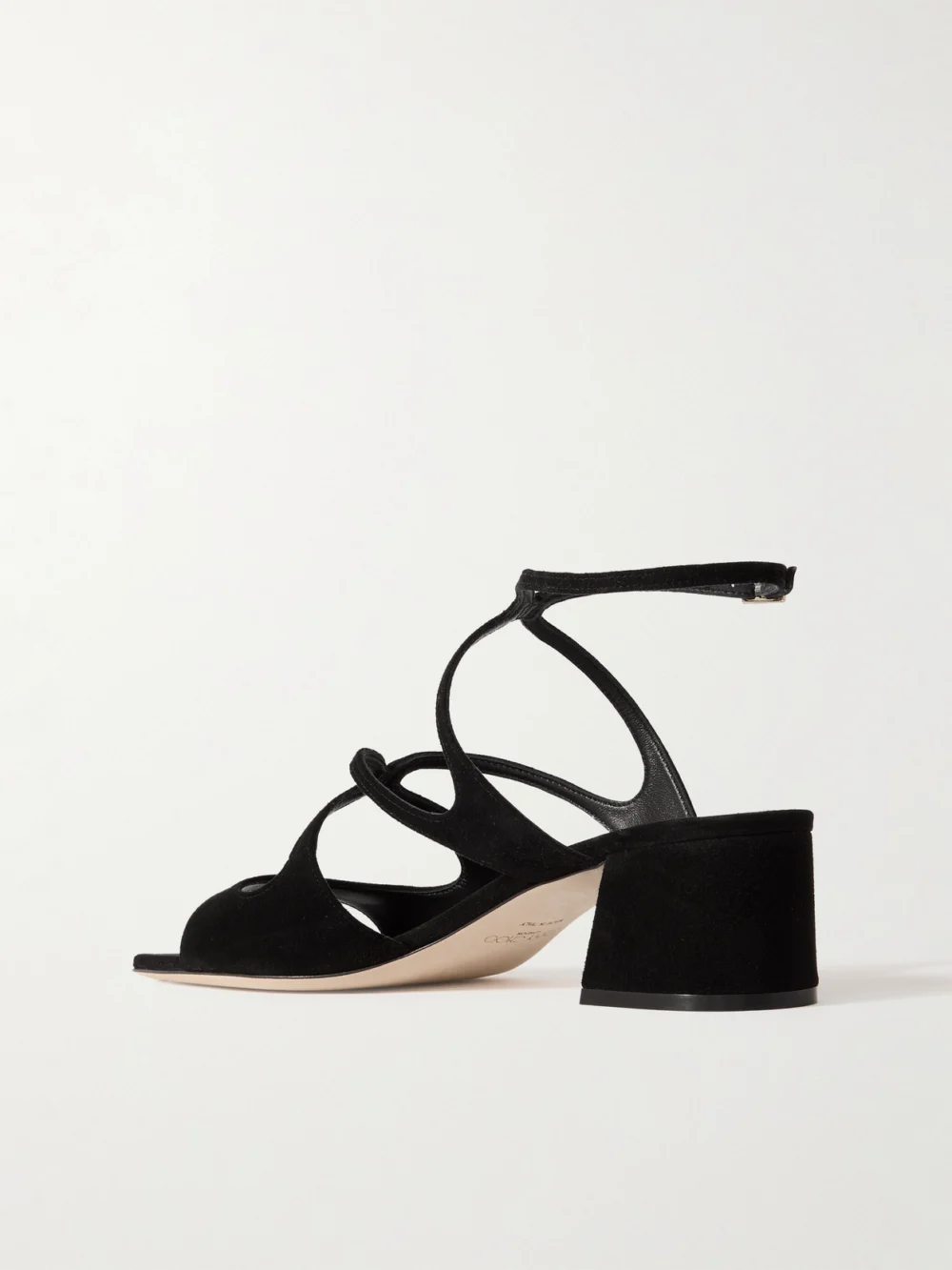 Back view of the Jimmy Choo Azilia 45 Suede Sandals