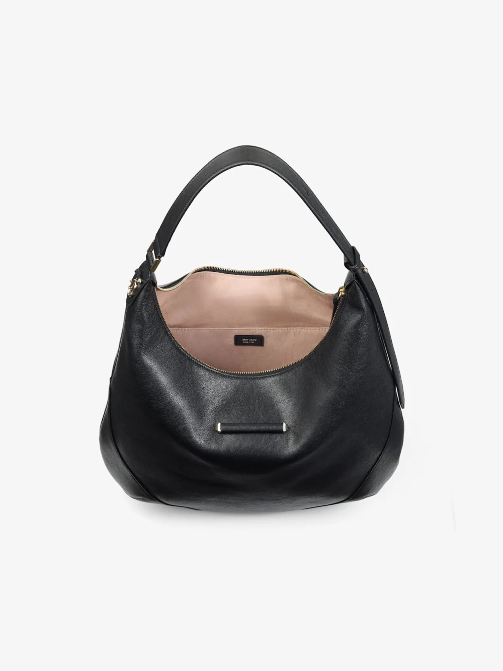 Jimmy Choo Bar Hobo Medium Black Biker Leather Shoulder Bag, another view