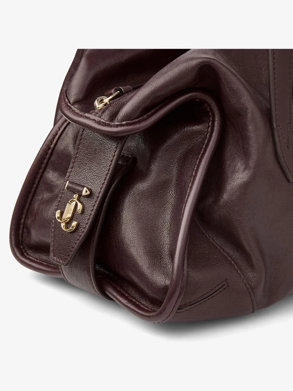 Jimmy Choo Bar Holdall Medium Deep Merlot Biker Leather Holdall Bag, another view