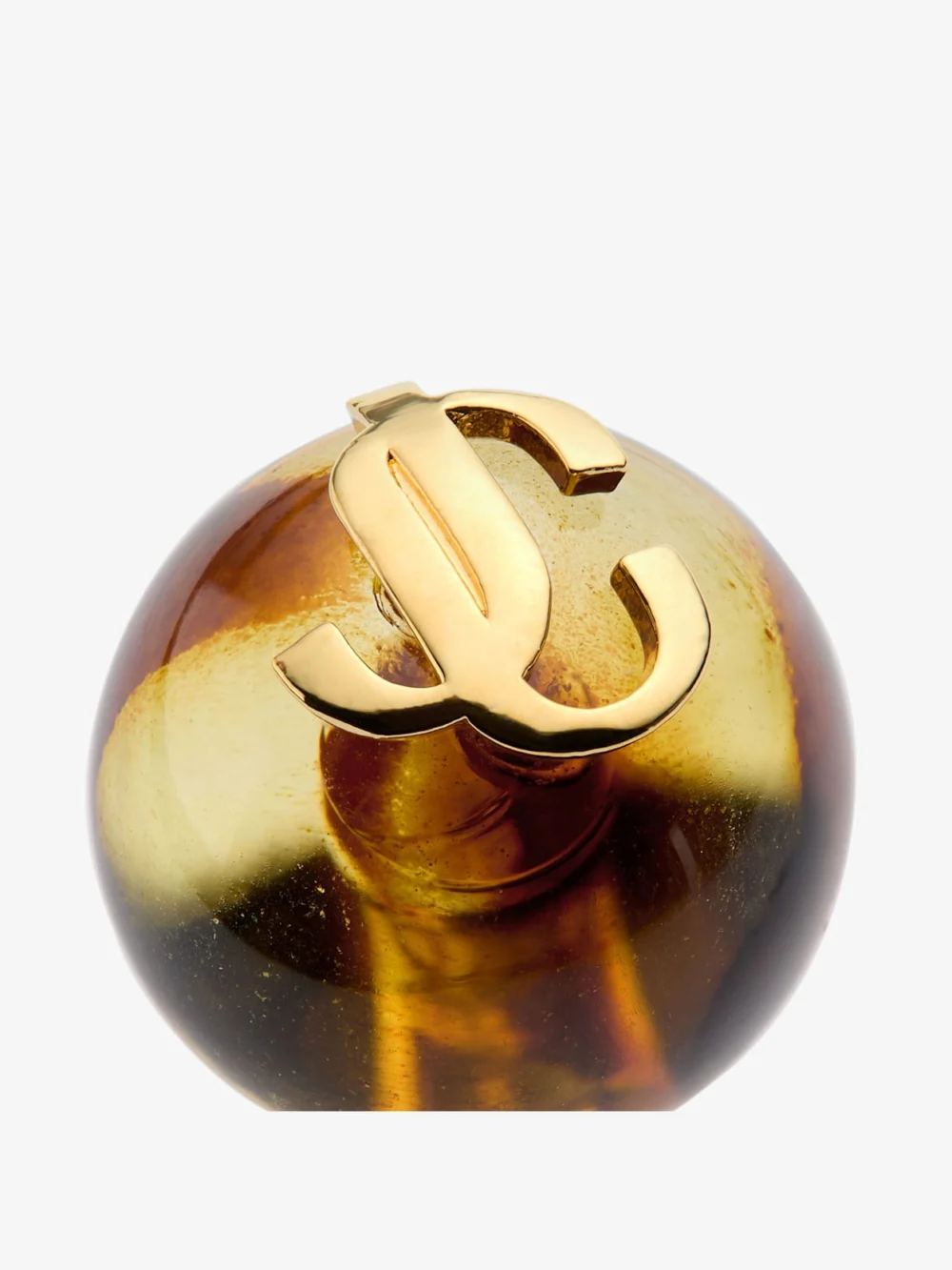 Close-up detail of the Jimmy Choo Beads Earrings Tortoiseshell and Gold Finish Metal and Acrylic Stud Earrings