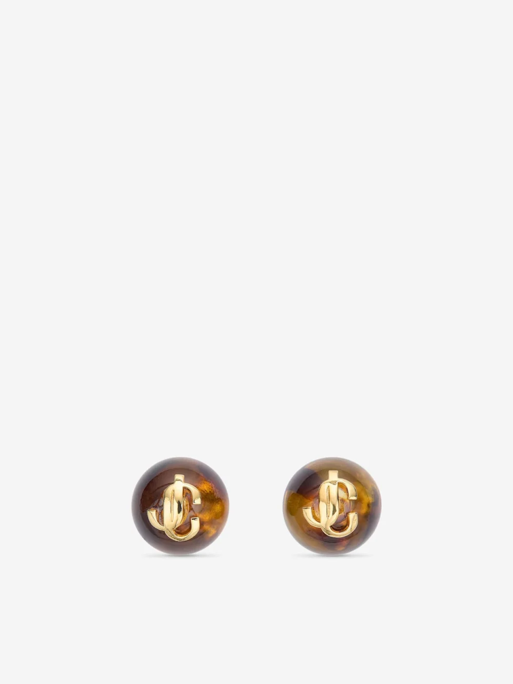 Jimmy Choo Beads Earrings Tortoiseshell and Gold Finish Metal and Acrylic Stud Earrings in tortoiseshell