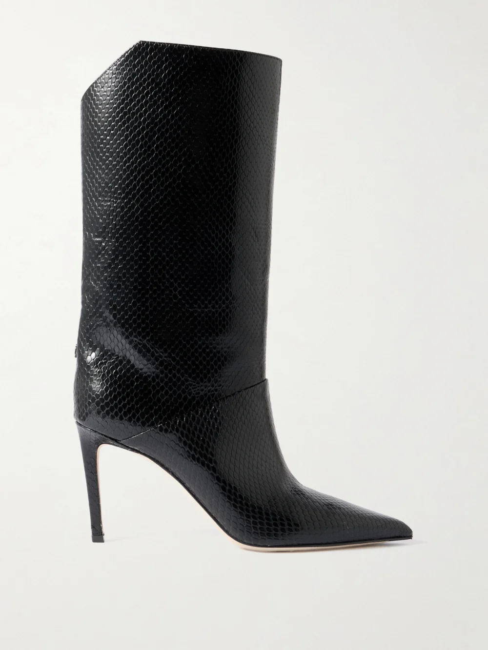 Jimmy Choo Beren 85 Snake-effect Leather Boots in black