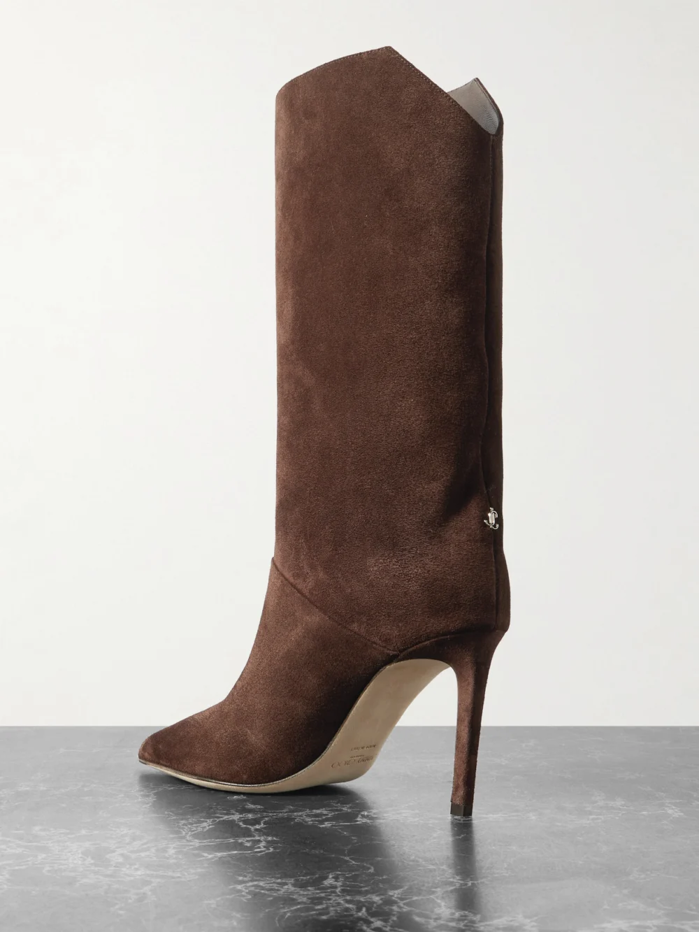 Back view of the Jimmy Choo Beren 85 Suede Boots