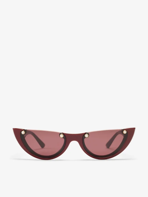 Jimmy Choo Beth Cranberry Cat Eye Sunglasses