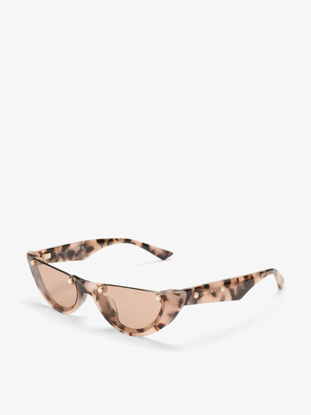 Side view of the Jimmy Choo Beth Pink Havana Cat Eye Sunglasses