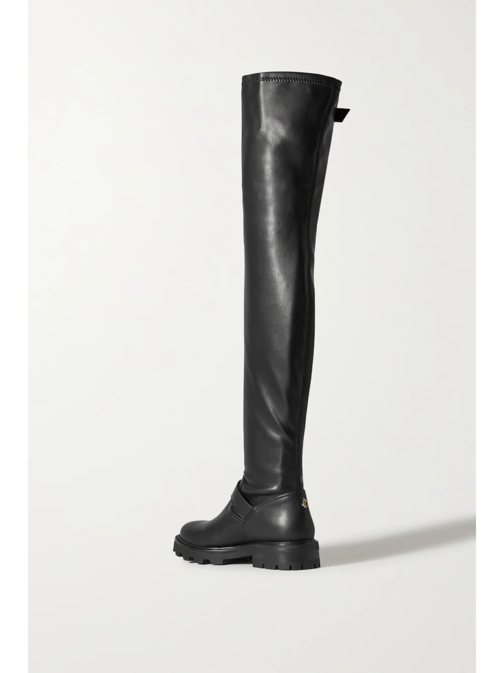 Back view of the Jimmy Choo Biker Ii Buckled Leather Over-the-knee Boots