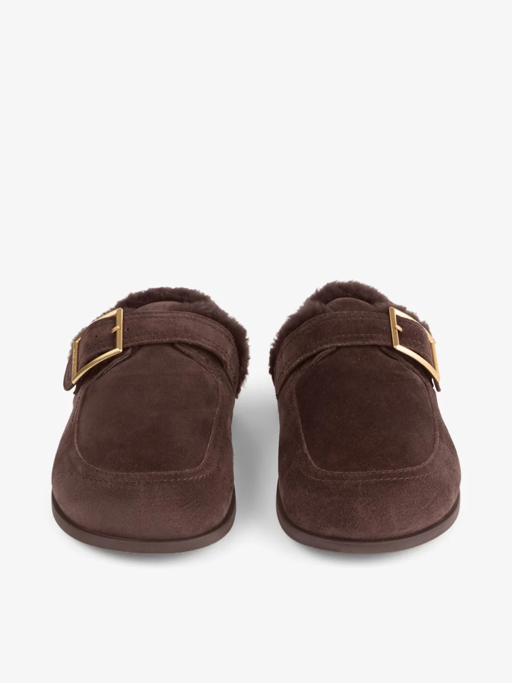 Jimmy Choo Biker Mule F Chocolate Velvet Suede Biker Mules with Shearling, another view