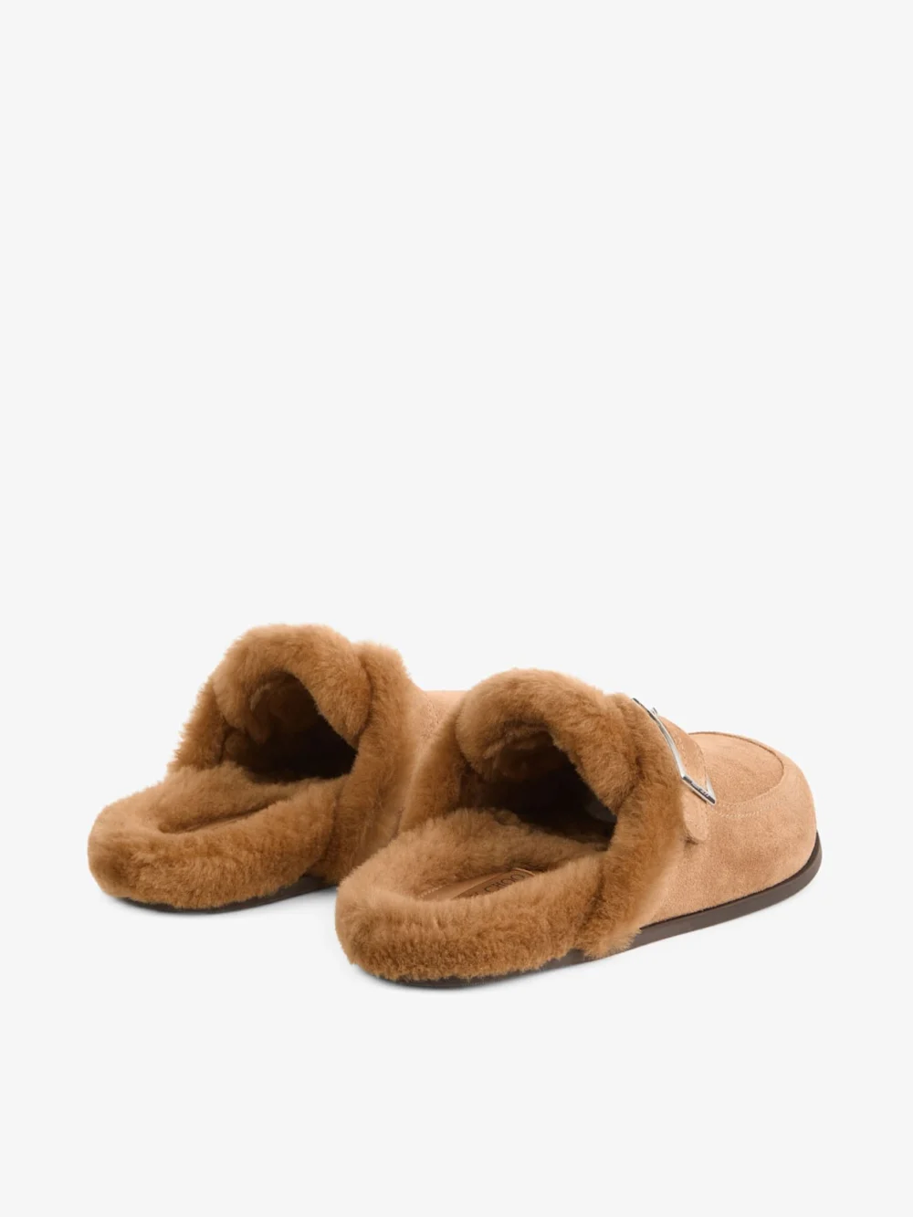 Jimmy Choo Biker Mule F Toffee and Teddy Velvet Suede Biker Mules with Shearling, another view