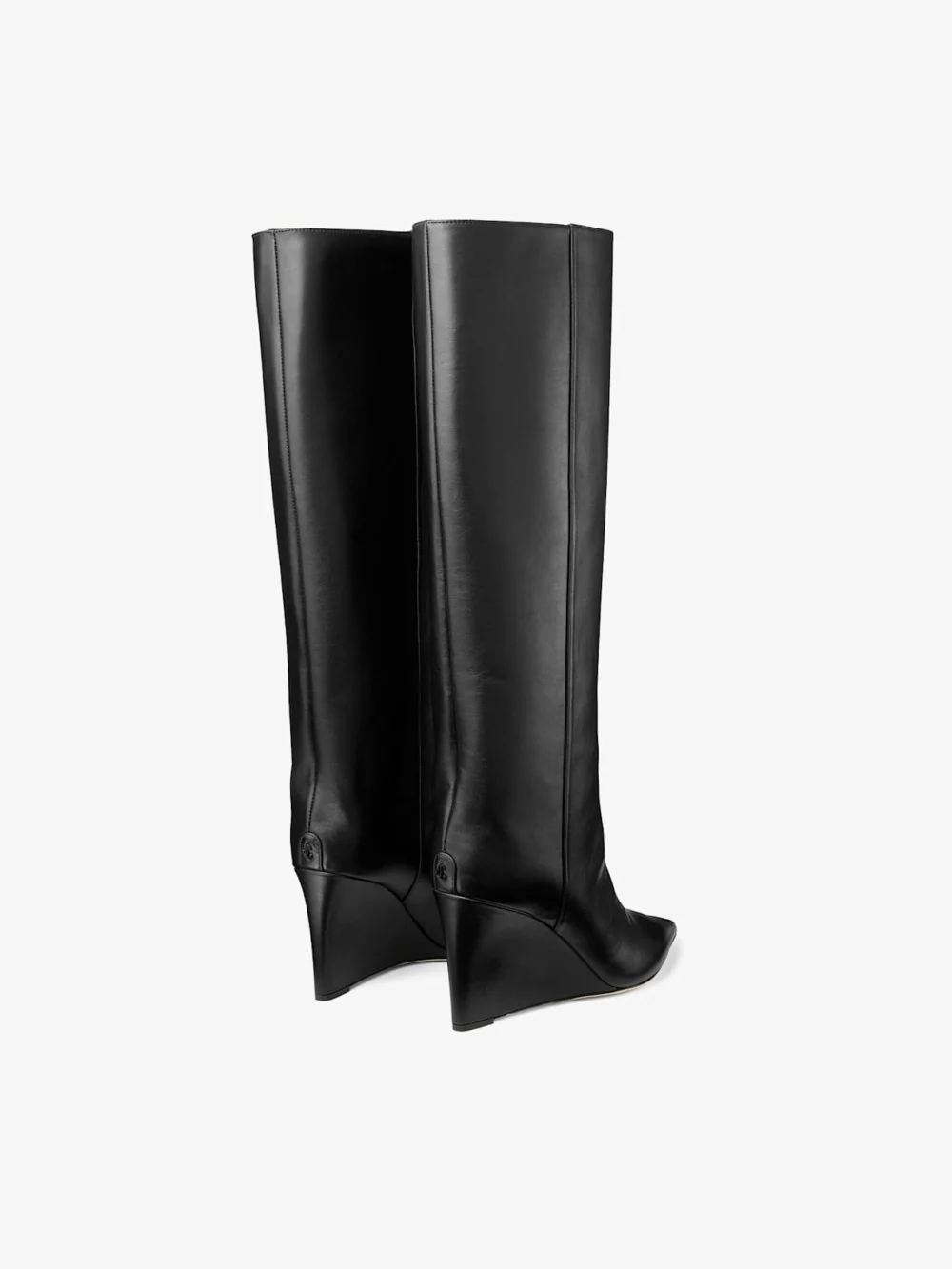 Jimmy Choo Blake Knee Boot 85 Black Smooth Leather Knee High Boots with Wedge Heel, another view