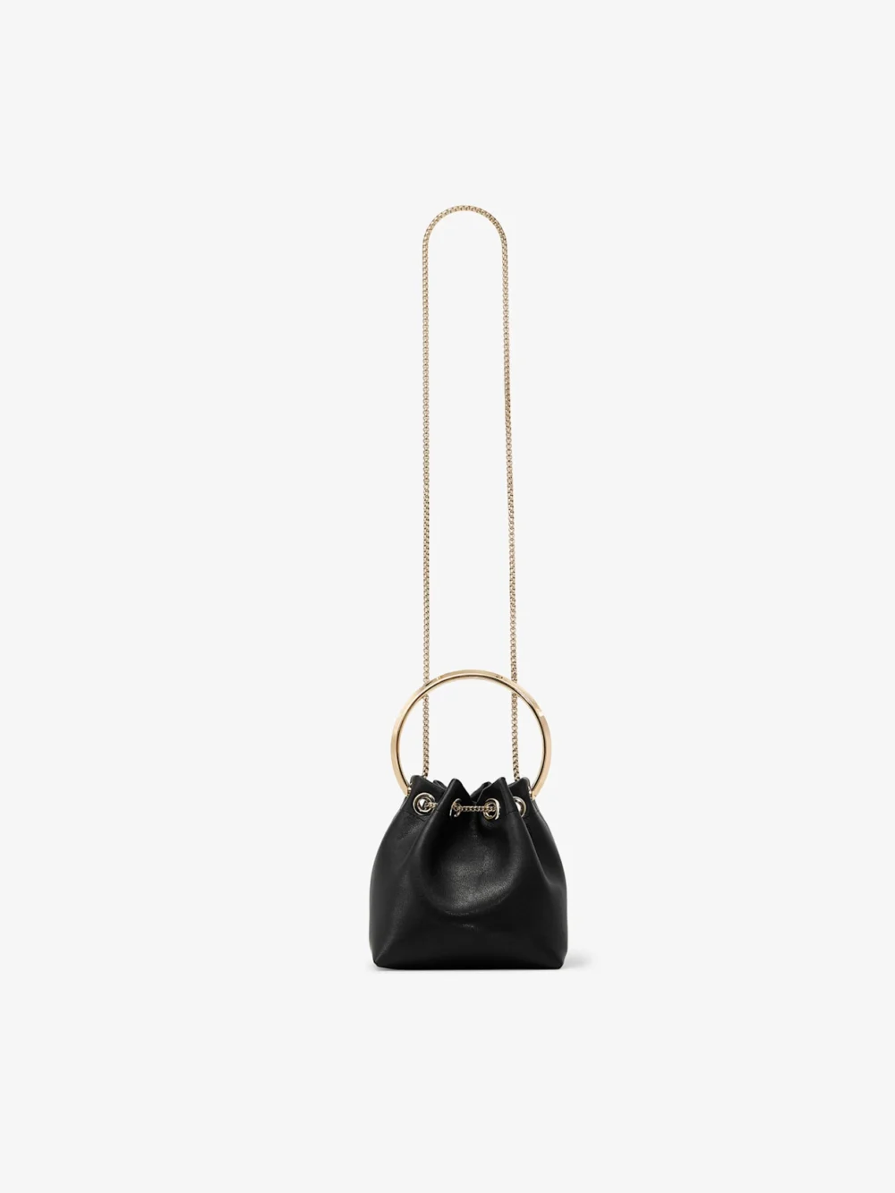 Jimmy Choo Bon Bon Biker Leather Black Bag with Pearl Closure, another view