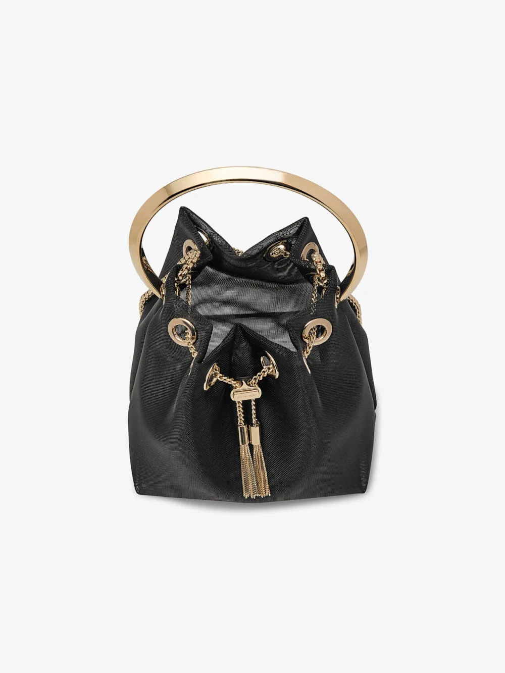 Jimmy Choo Bon Bon Black Mesh Bucket Bag, another view