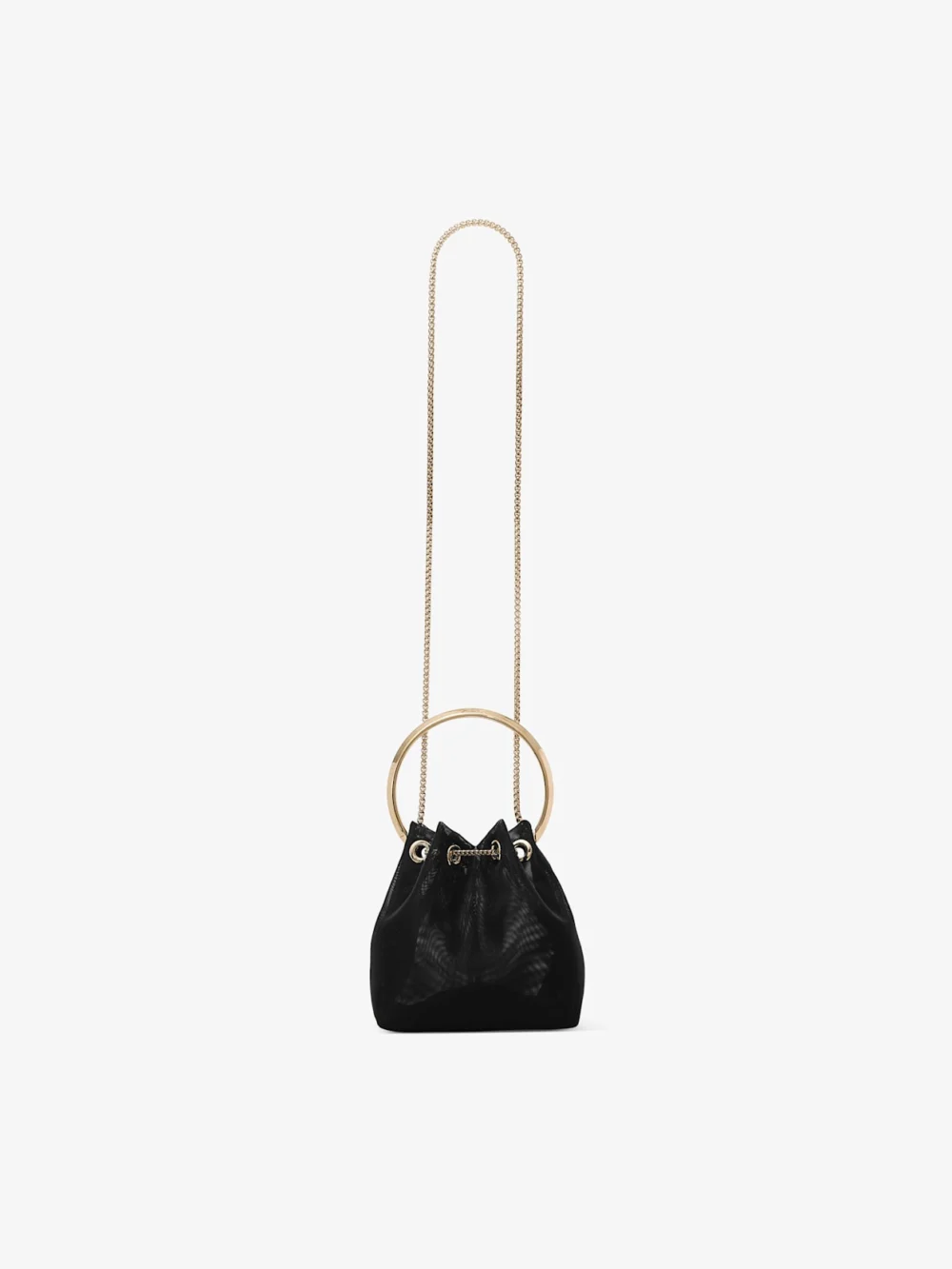 Jimmy Choo Bon Bon Black Mesh Bucket Bag, another view