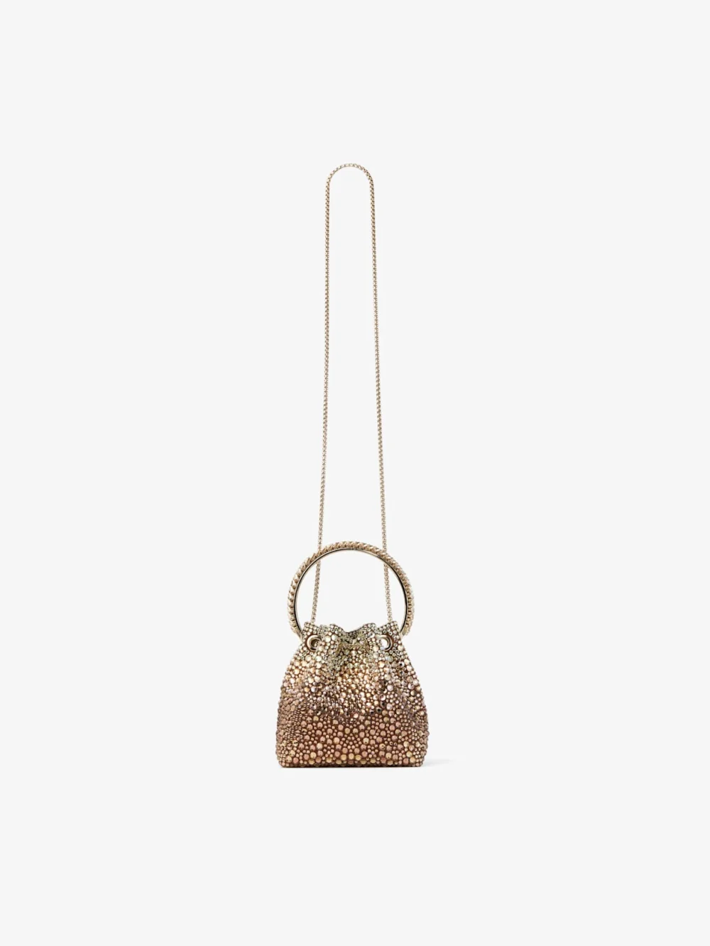 Jimmy Choo Bon Bon Bronze Satin Handbag with Degrade Crystals, another view