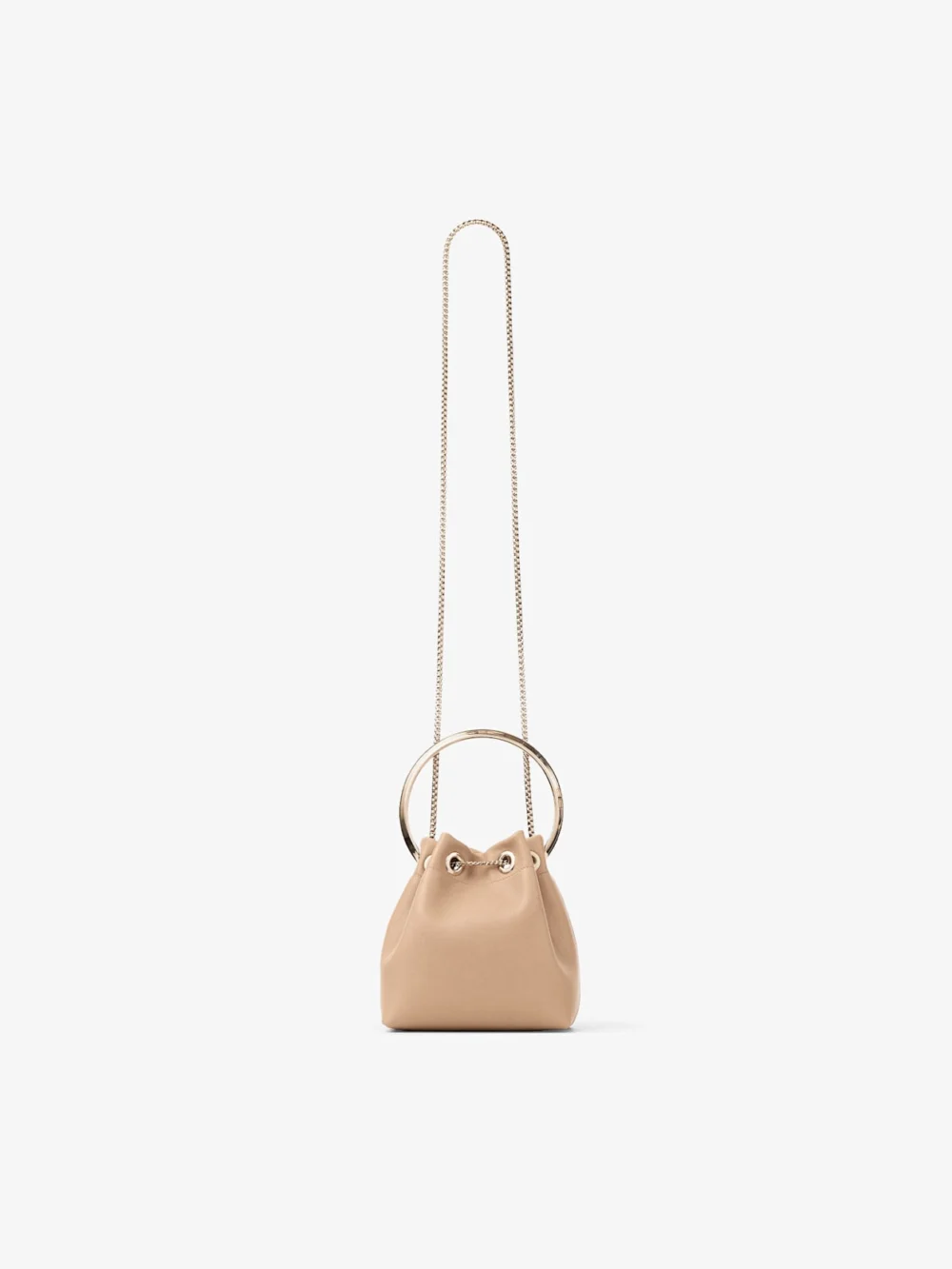 Jimmy Choo Bon Bon Chai Biker Leather Bucket Bag with Pearl Closure, another view