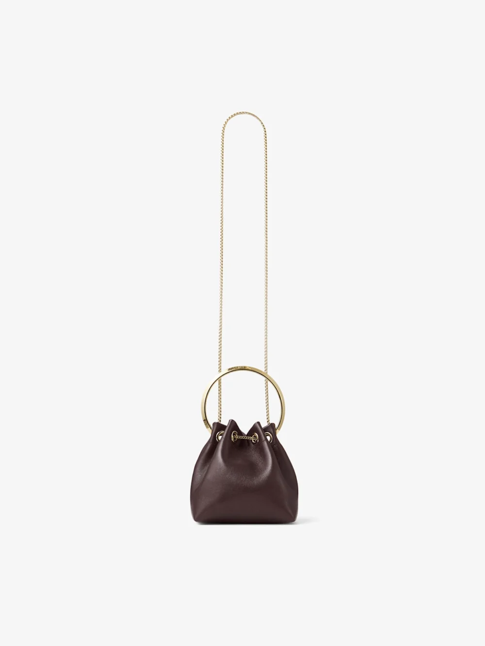 Jimmy Choo Bon Bon Deep Merlot Biker Leather Bag with Pearl Closure, another view