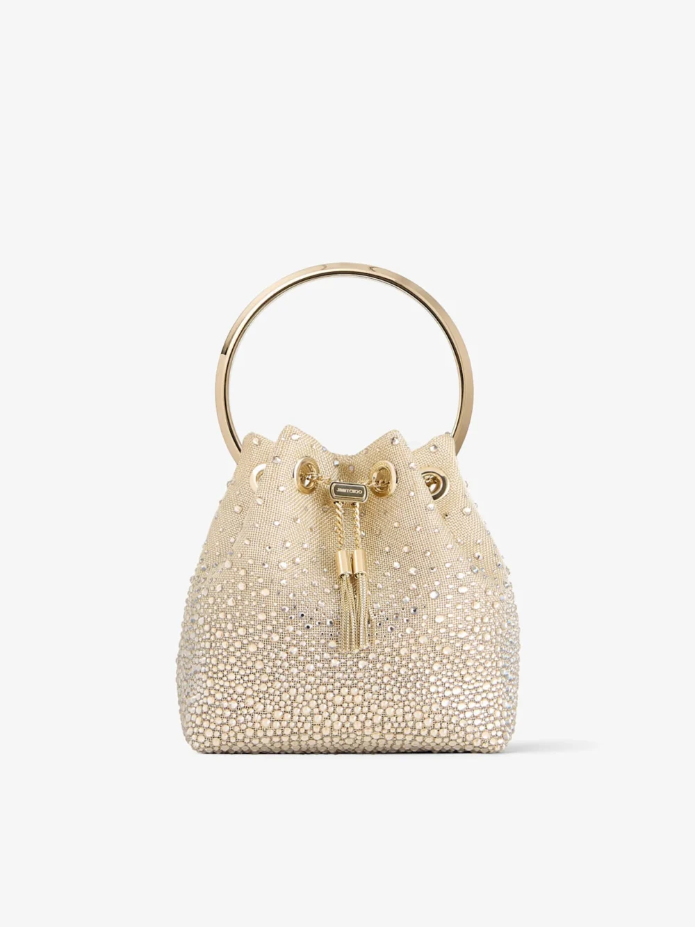 Jimmy Choo Bon Bon Honey Metallic Mesh Handbag with Degrade Crystals in honey mix