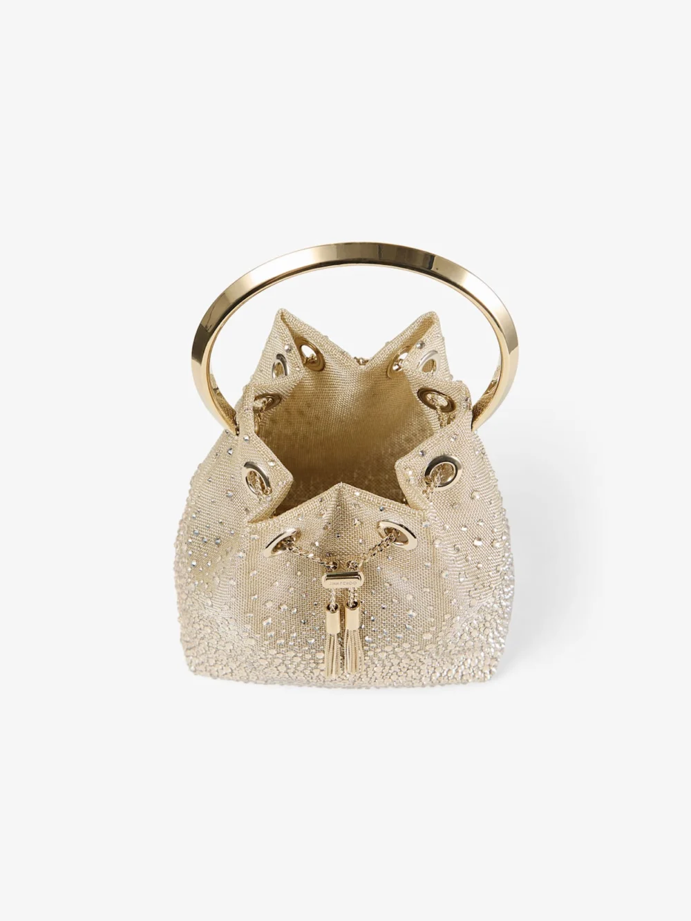 Jimmy Choo Bon Bon Honey Metallic Mesh Handbag with Degrade Crystals, another view