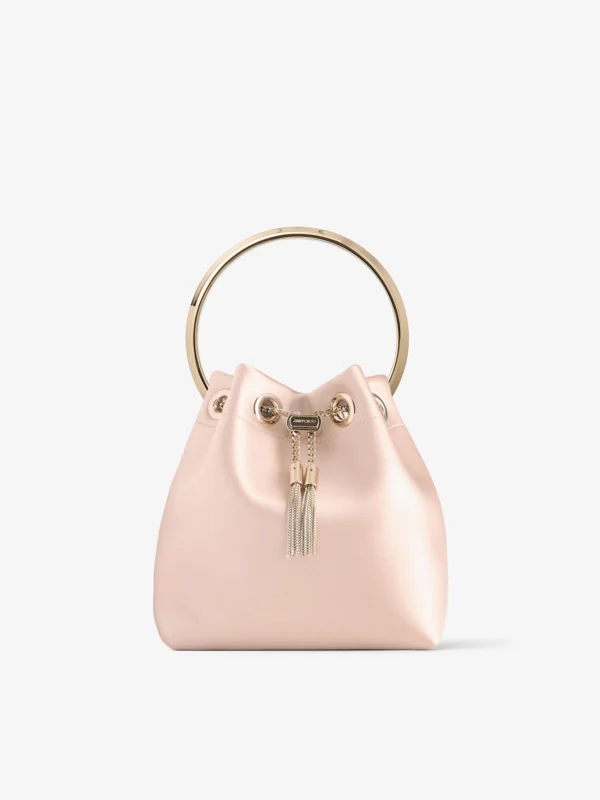 Jimmy Choo Bon Bon Macaron Satin Bag with Metal Handle