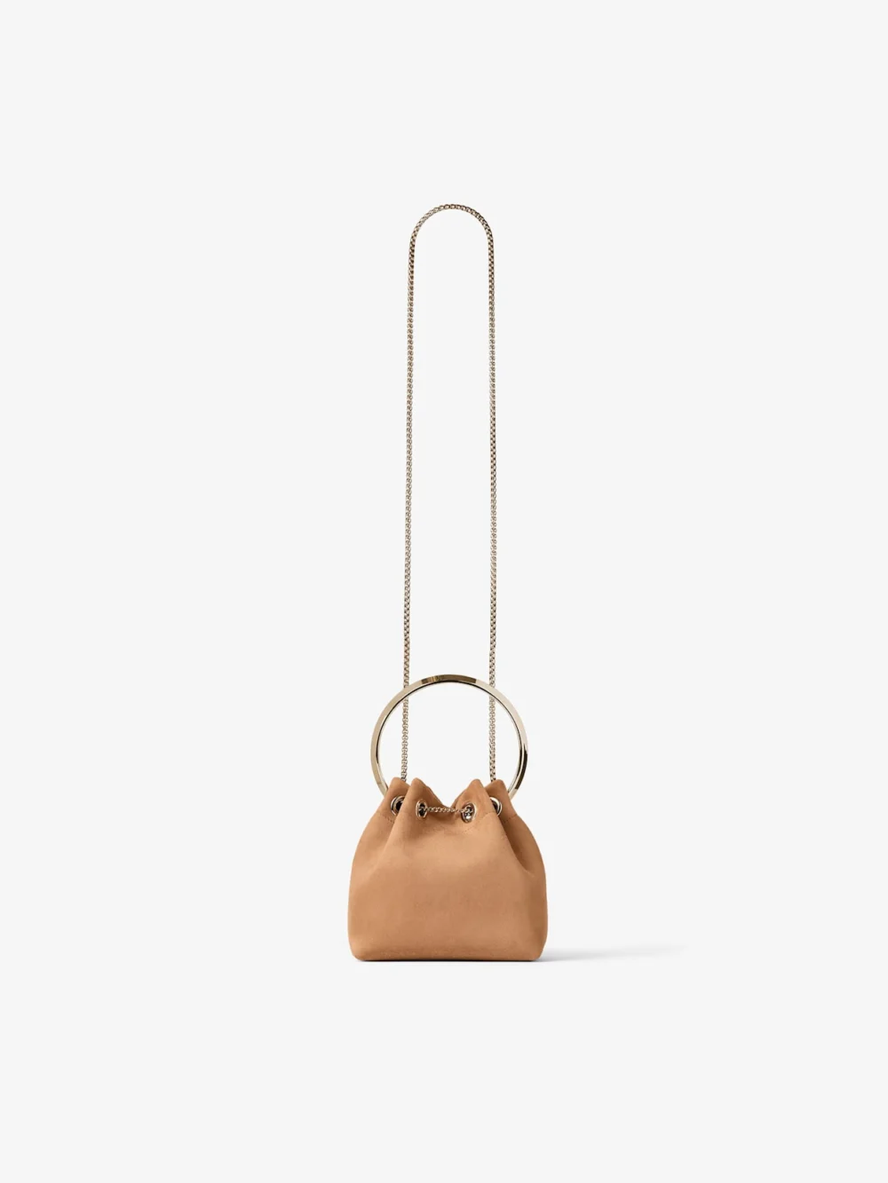 Jimmy Choo Bon Bon Toffee Suede Bag with Metal Sphere Closure, another view