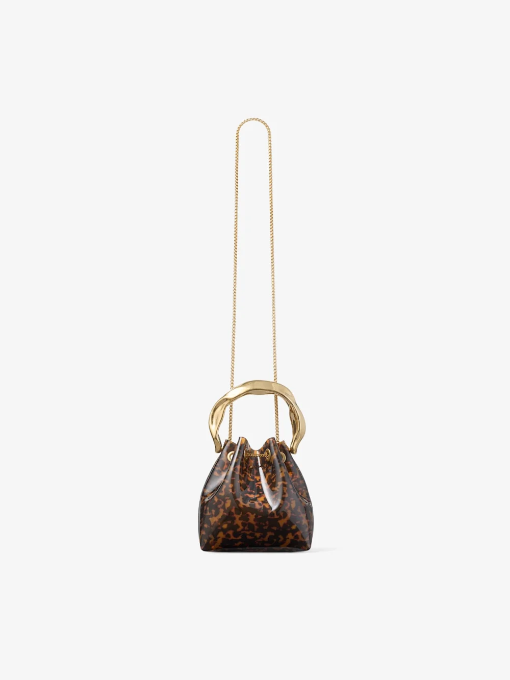 Jimmy Choo Bon Bon Transparent Tortoiseshell Bucket Bag with Sculpted Handle, another view