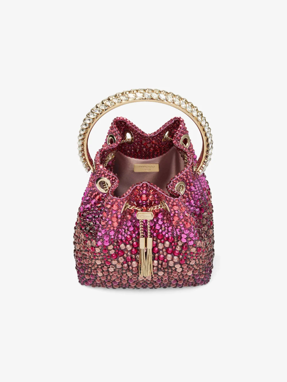 Jimmy Choo Bon Bon Winter Bloom and Violet Orchid Satin Bag with Crystals, another view