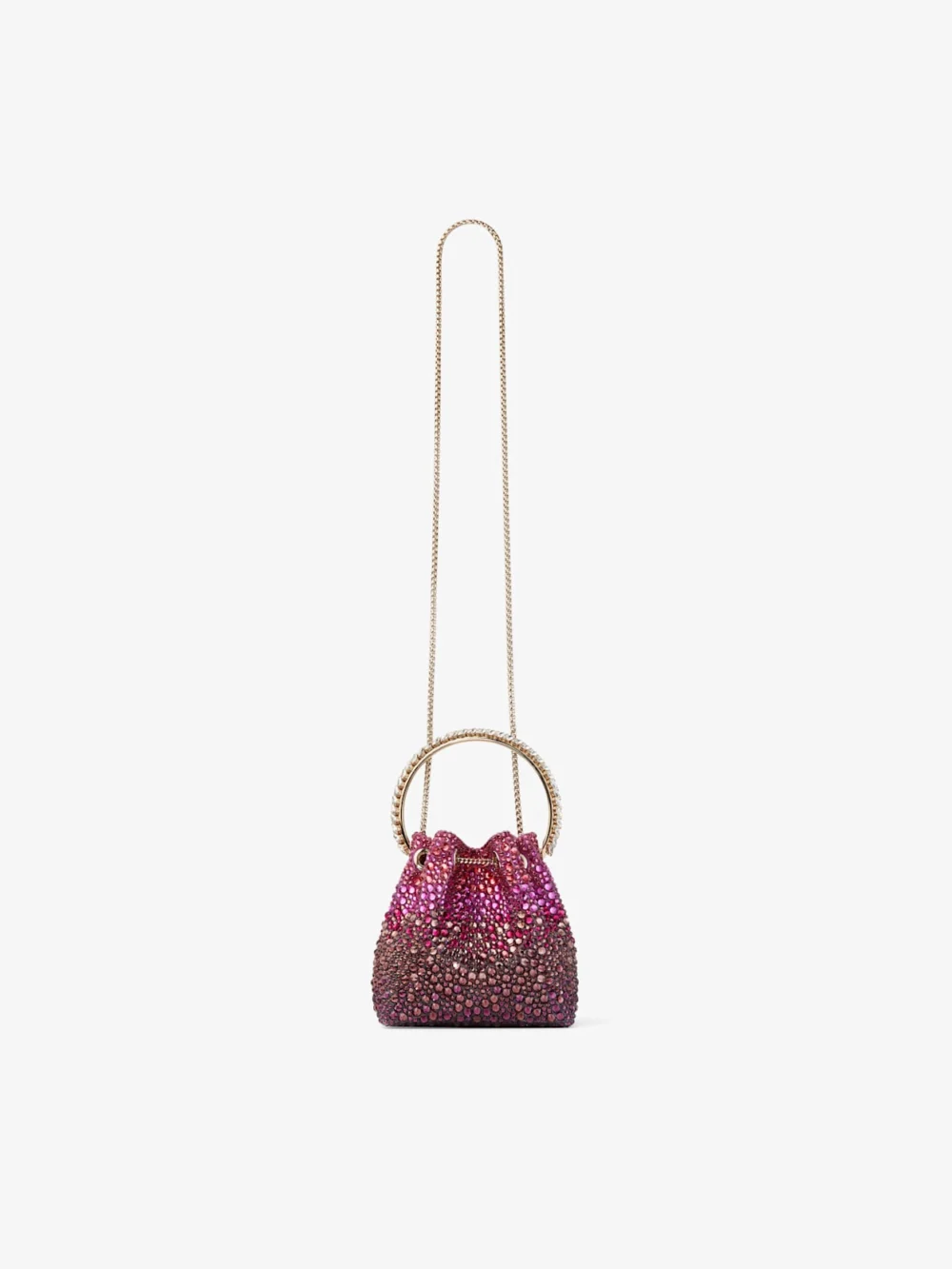 Jimmy Choo Bon Bon Winter Bloom and Violet Orchid Satin Bag with Crystals, another view