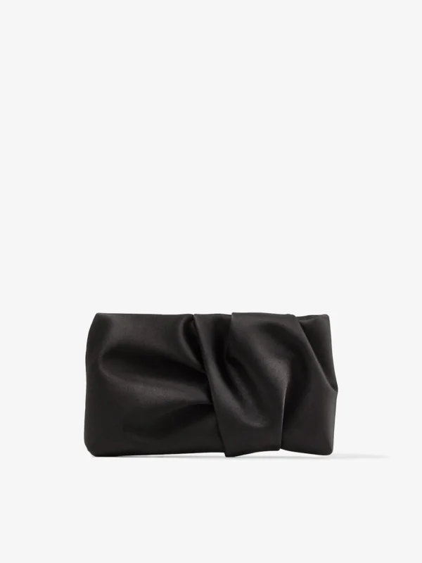 Jimmy Choo Bonny Clutch Black Satin Clutch Bag