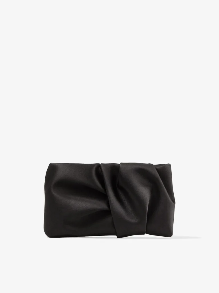 Jimmy Choo Bonny Clutch Black Satin Clutch Bag
