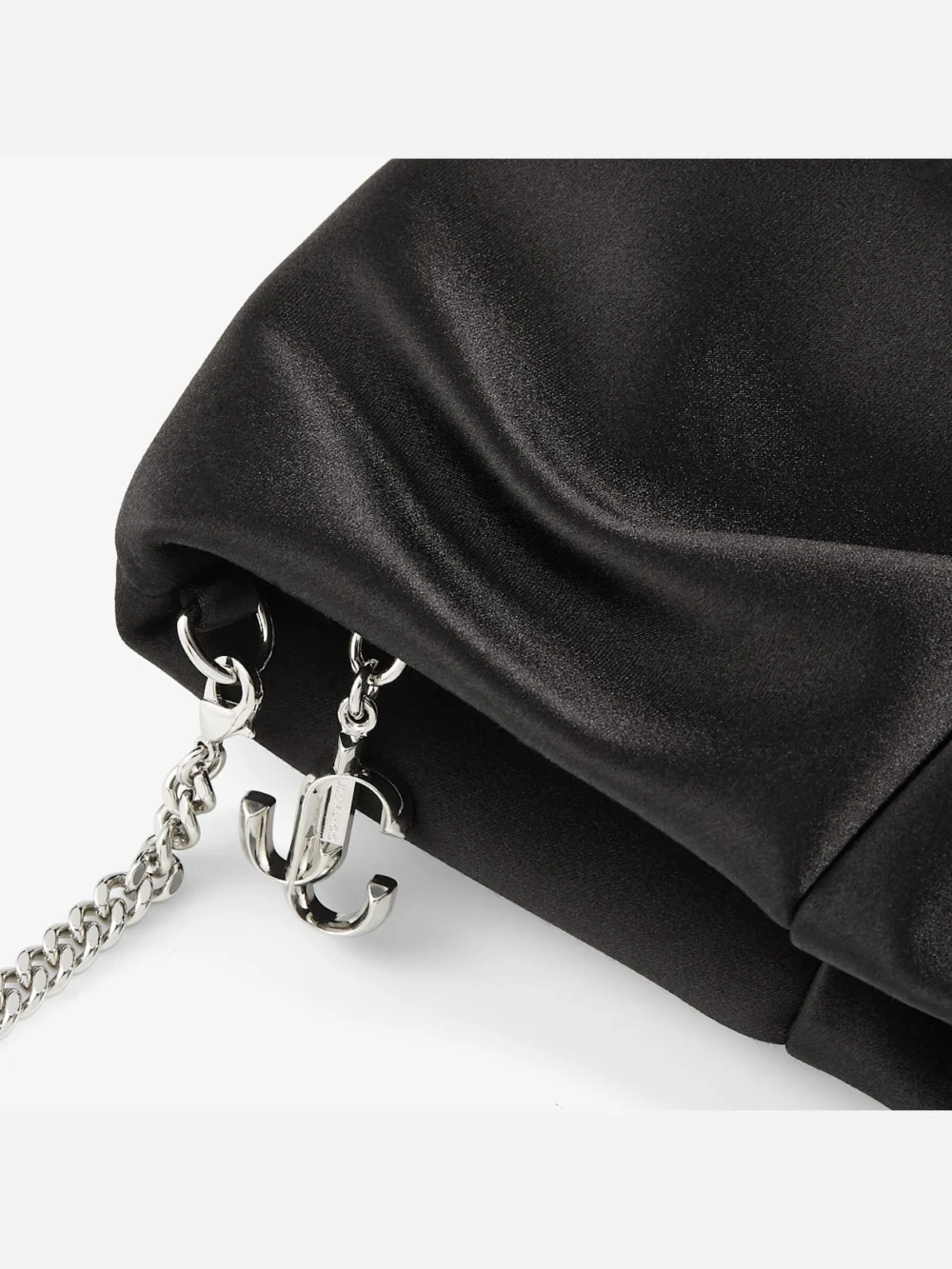Jimmy Choo Bonny Clutch Black Satin Clutch Bag, another view