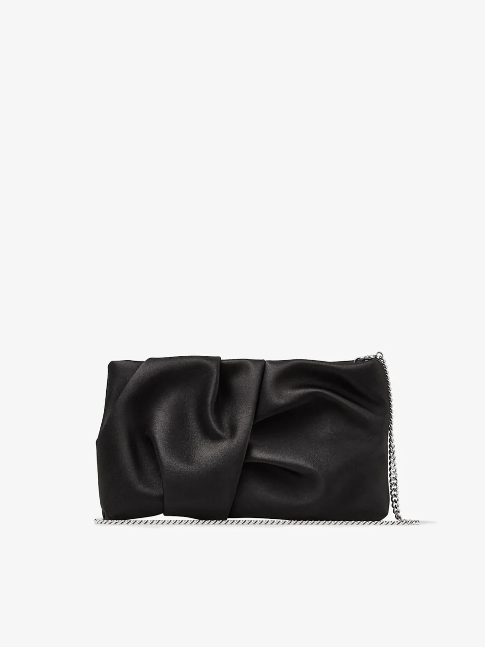 Jimmy Choo Bonny Clutch Black Satin Clutch Bag, another view