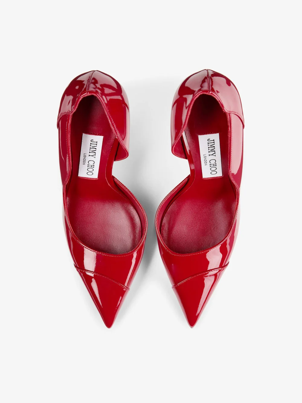 Jimmy Choo Brigitte 100 Ruby Red Patent Leather Pumps, another view