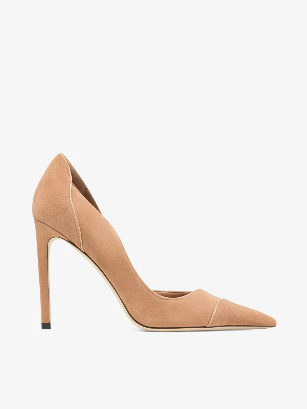 Jimmy Choo Brigitte 100 Toffee and Chai Suede and Nappa Leather Pumps in toffee