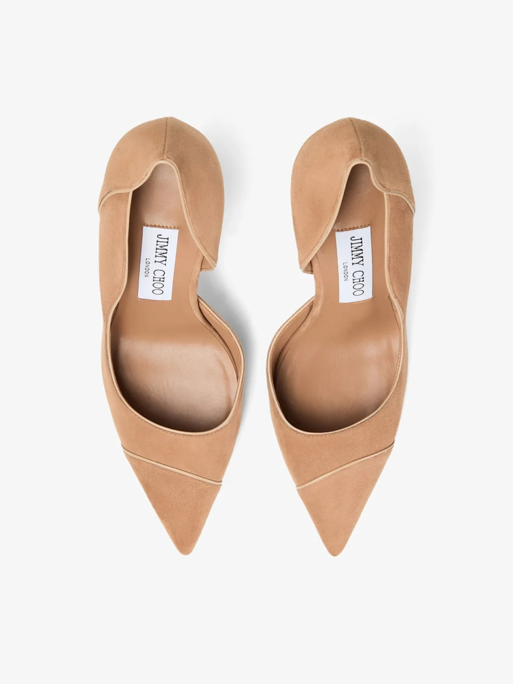 Jimmy Choo Brigitte 100 Toffee and Chai Suede and Nappa Leather Pumps, another view