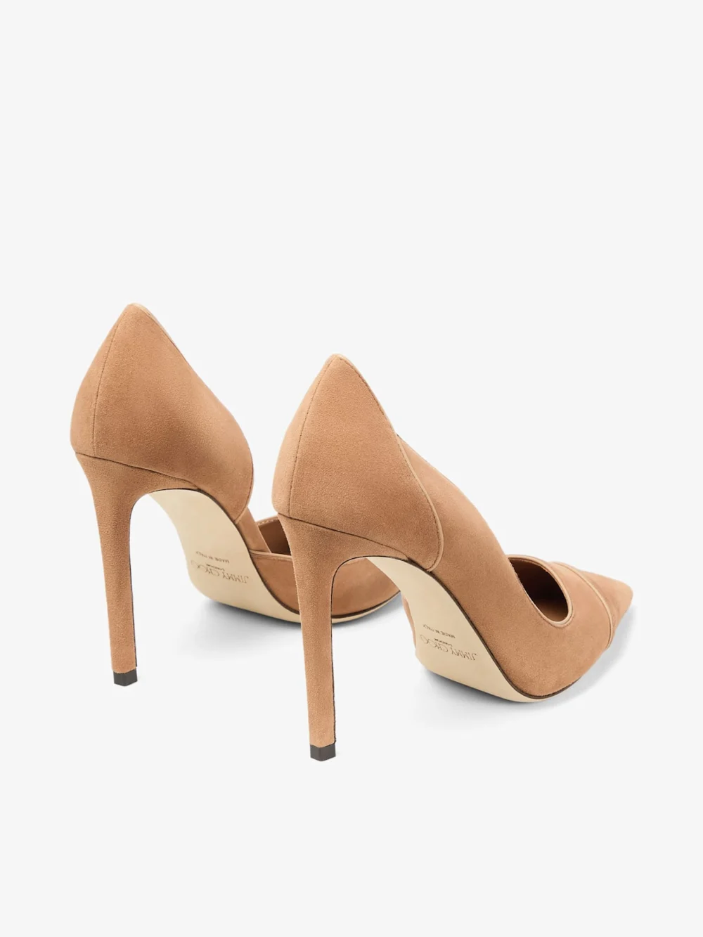 Jimmy Choo Brigitte 100 Toffee and Chai Suede and Nappa Leather Pumps, another view