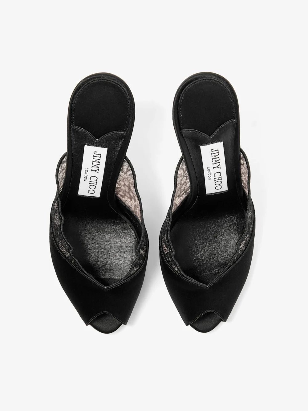 Jimmy Choo Brigitte Mule 100 Black Jimmy Choo Lace and Satin Mules, another view