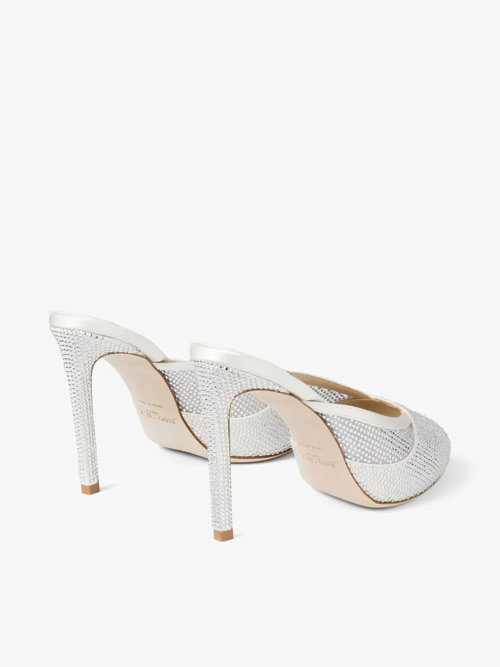 Jimmy Choo Brigitte Mule 100 Ivory Mesh Mules with Crystal Embellishment, another view