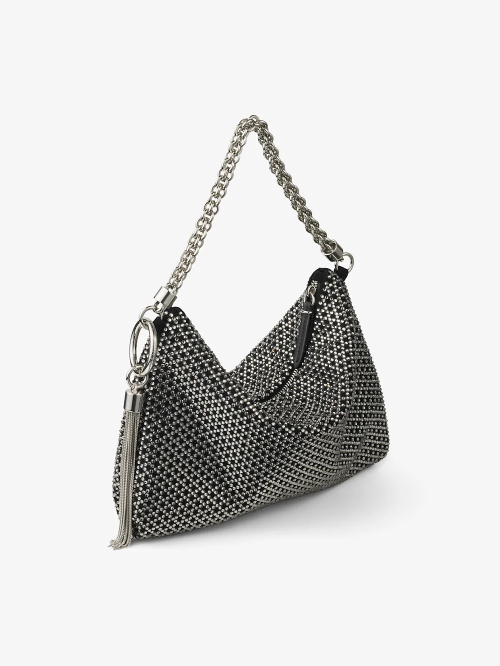Jimmy Choo Callie Black Diamond Motif Crystal Hotfix on Suede Clutch Bag, another view