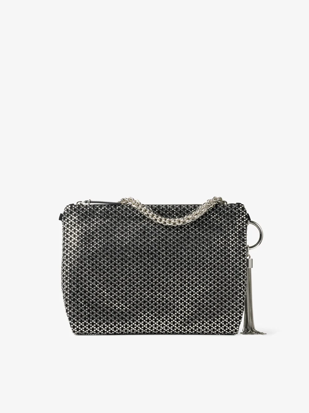 Jimmy Choo Callie Black Diamond Motif Crystal Hotfix on Suede Clutch Bag, another view