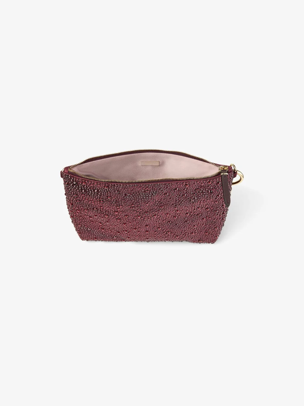 Jimmy Choo Callie Deep Merlot Satin Clutch Bag with Crystal Hotfix, another view
