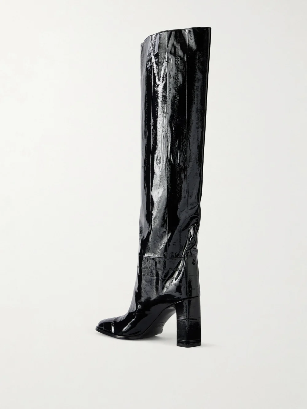 Back view of the Jimmy Choo Caly 85 Textured-leather Knee Boots
