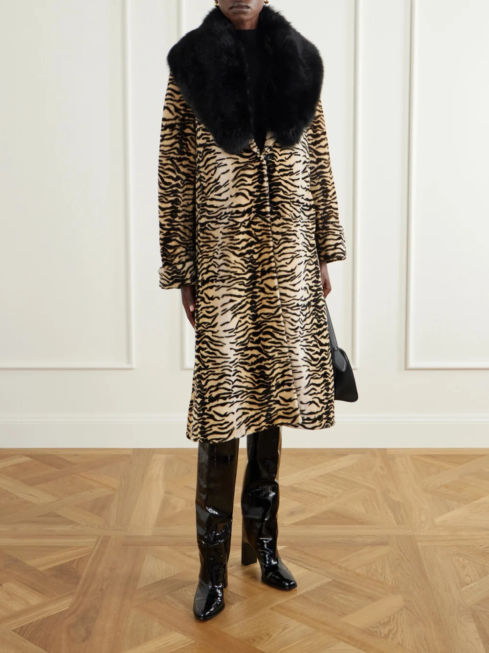 Jimmy Choo Caly 85 Textured-leather Knee Boots, styled view