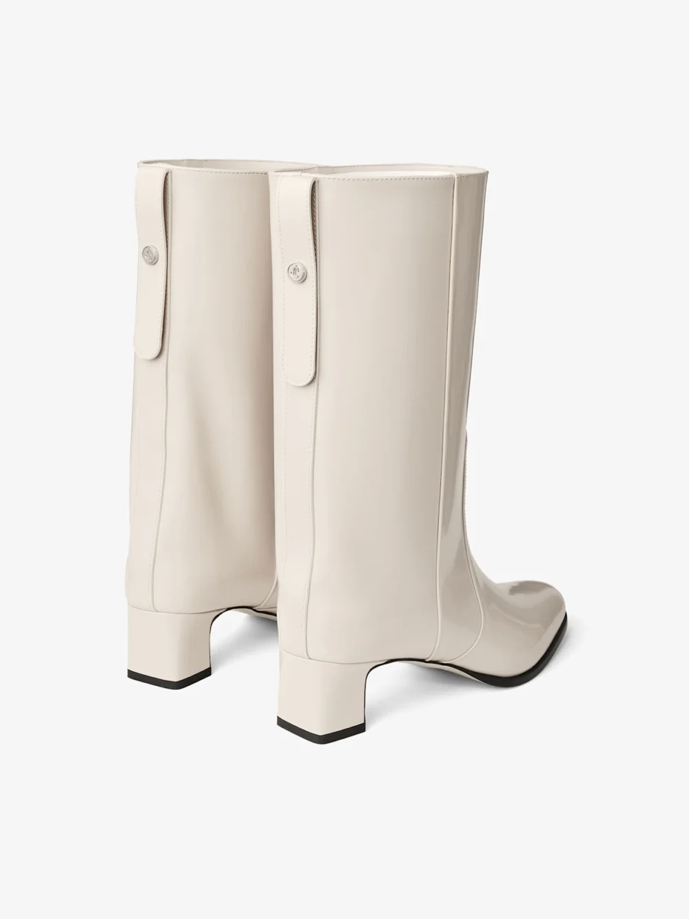 Jimmy Choo Caly Mid 45 Bone Polished Calf Leather Ankle Boots, another view