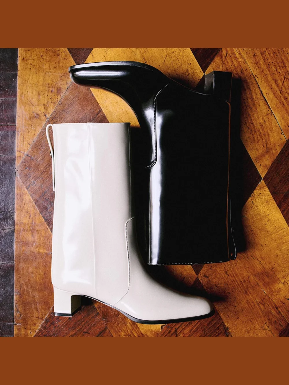 Jimmy Choo Caly Mid 45 Bone Polished Calf Leather Ankle Boots, another view