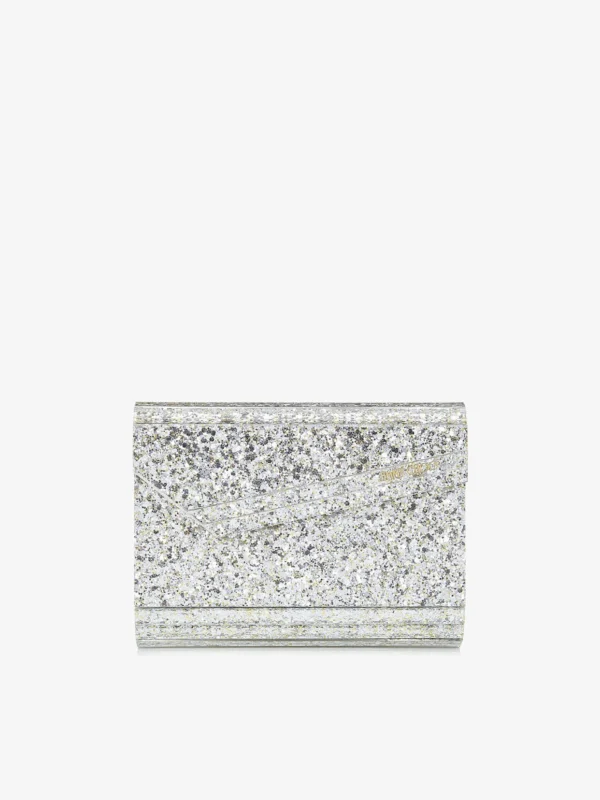 Jimmy Choo Candy Champagne Coarse Glitter Acrylic Clutch Bag