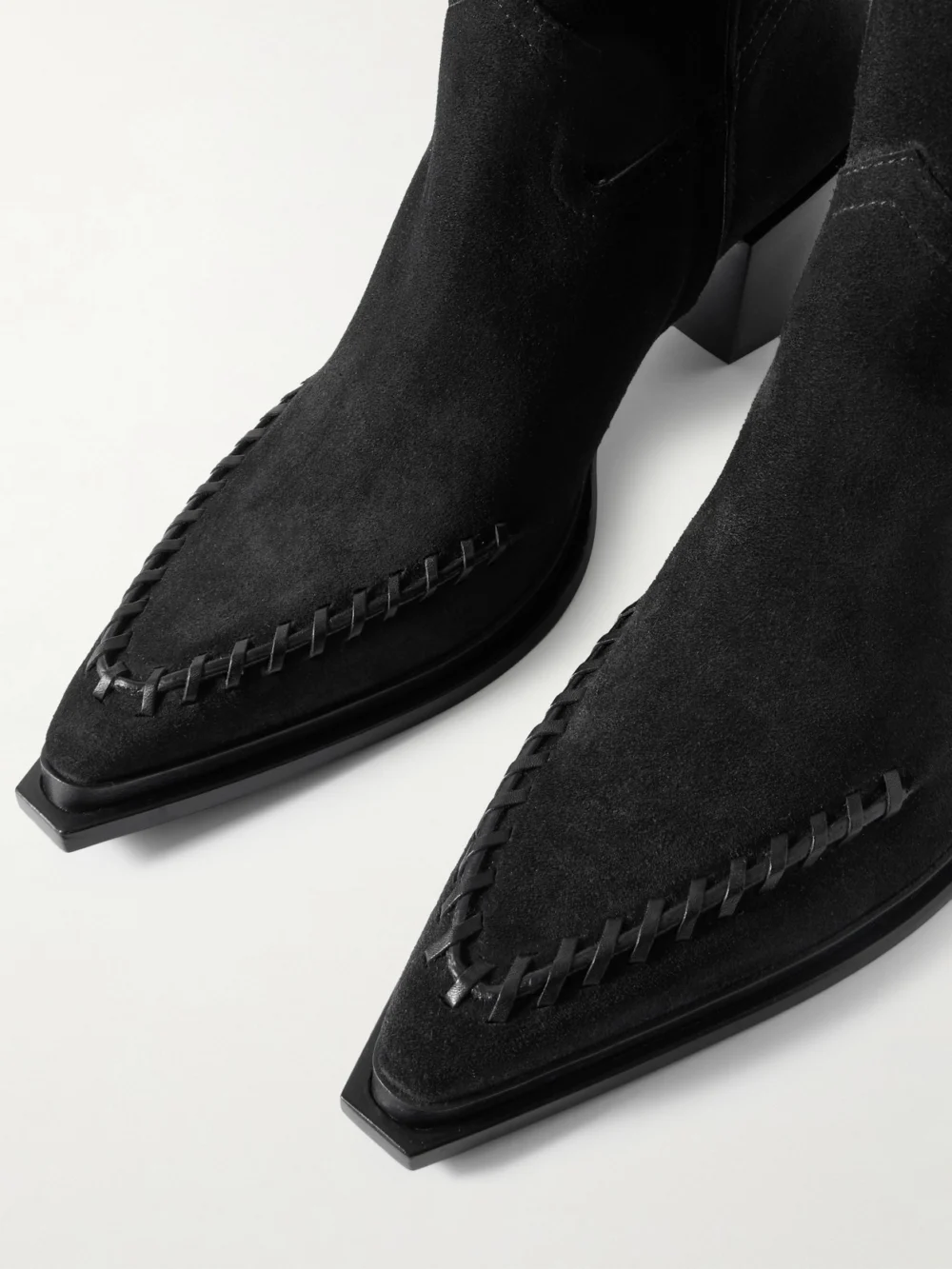 Close-up detail of the Jimmy Choo Cece 60 Suede Ankle Boots