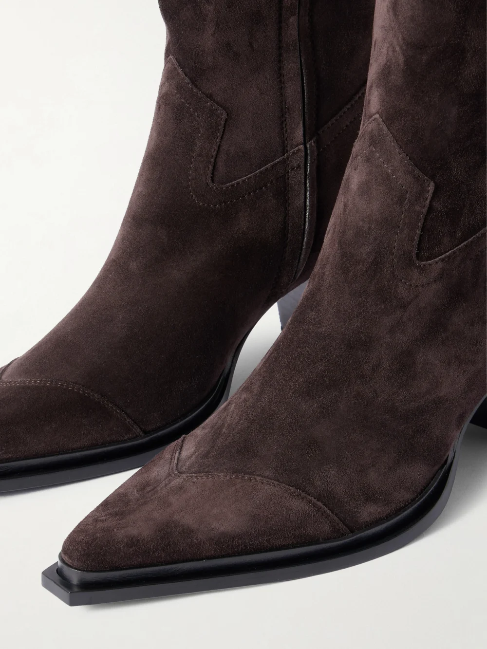 Close-up detail of the Jimmy Choo Cece 60 Suede Ankle Boots