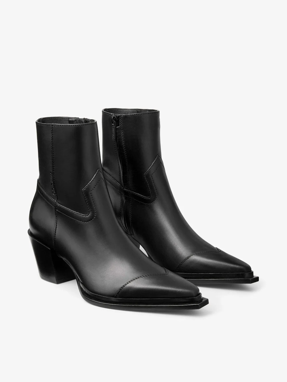 Close-up detail of the Jimmy Choo Cece Ankle Boot 60 Black Soft Vachetta Ankle Boots