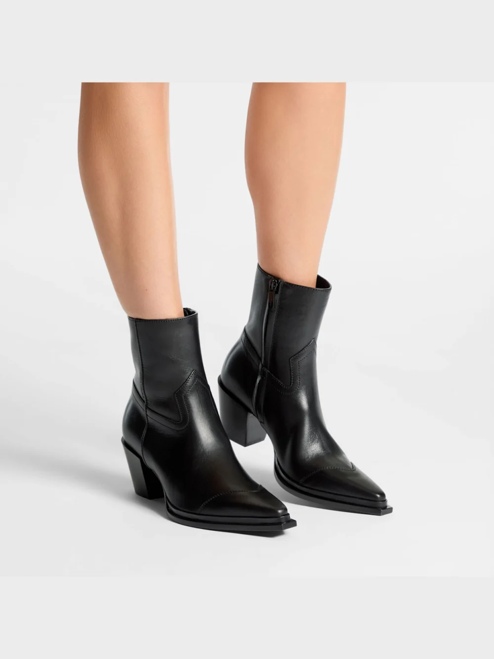 Side view of the Jimmy Choo Cece Ankle Boot 60 Black Soft Vachetta Ankle Boots