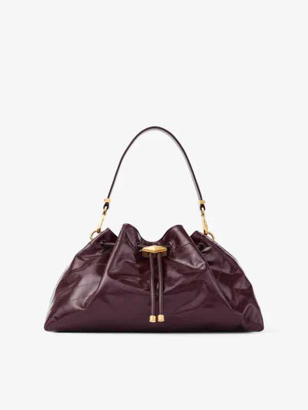 Jimmy Choo Cinch Medium Barolo Matte Eel Printed Leather Shoulder Bag