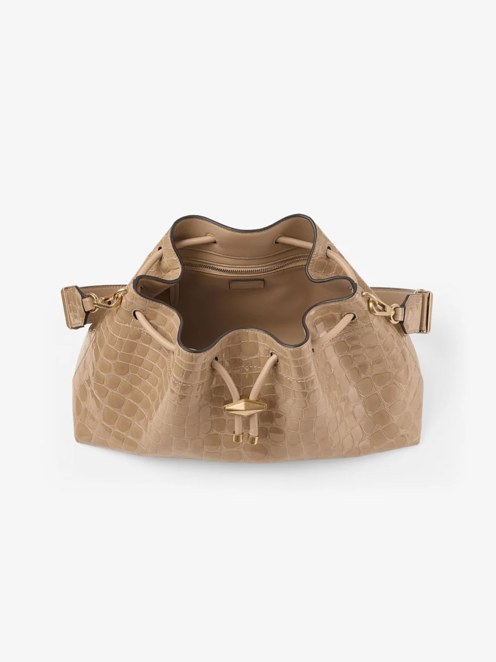 Jimmy Choo Cinch Medium Chai Shiny Croc Embossed Leather Shoulder Bag, another view